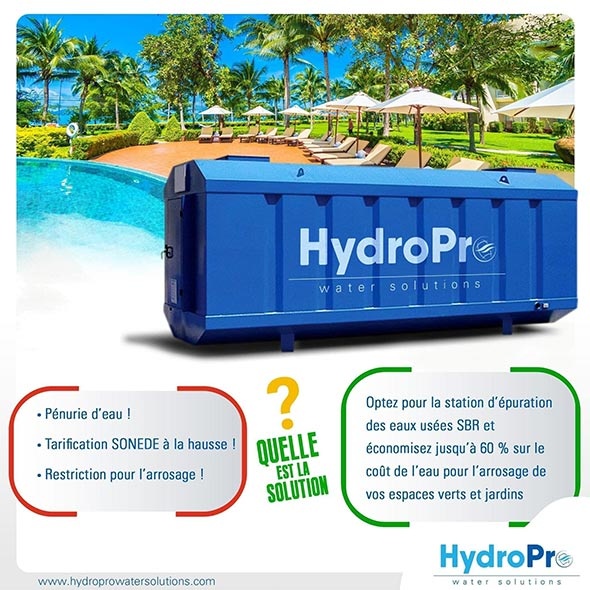 Station d'épuration d'eau usée en Tunisie biologique pour les hoteliers