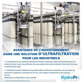 Avantages de système d'ultrafiltration eau industrielle
