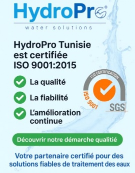 HydroPro Tunisie est certifiée ISO 9001:2015