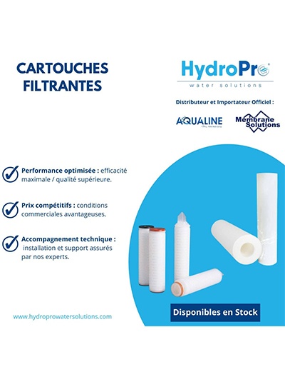 Cartouches filtrantes des Grandes Marques Aqualine & Membrane Solutions disponibles en stock